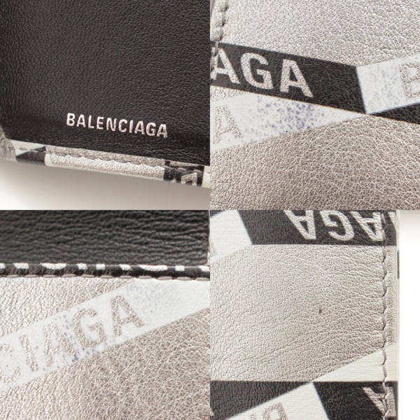 バレンシアガ(Balenciaga) ロゴ コンパクトウォレット 三つ折り財布 551921/00T0N シルバー 中古 通販 retro レトロ