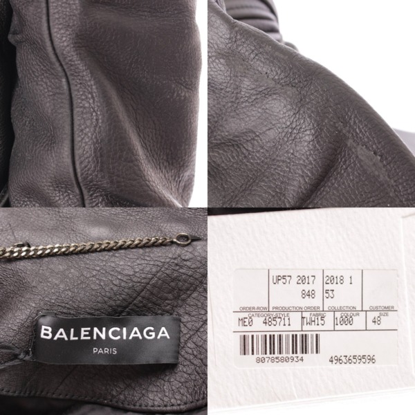 バレンシアガ(Balenciaga) メンズ ペインテッド バイカージャケット ライダースジャケット 485711 ブラック 48 中古 通販  retro レトロ