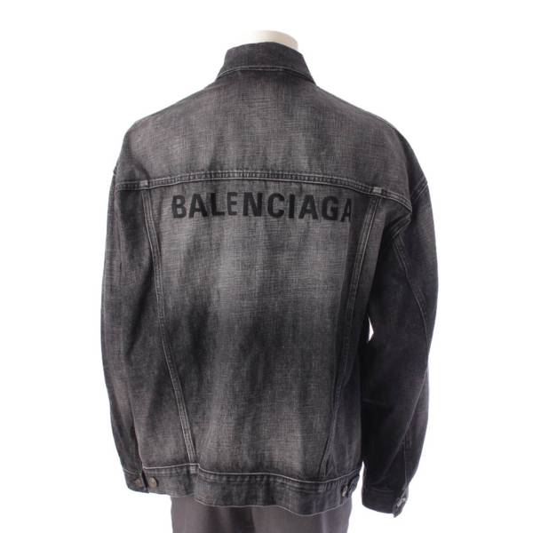 バレンシアガ Balenciaga 19年 オーバーサイズ バックロゴ刺繍 デニム 