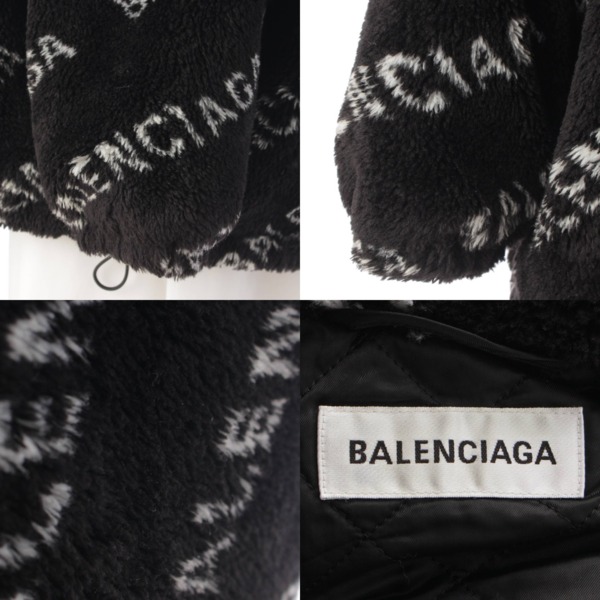 バレンシアガ Balenciaga フラフィー ロゴ フリース ボア ジップアップ 