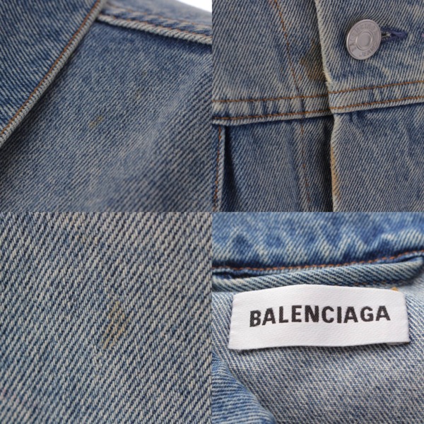 バレンシアガ Balenciaga 19年 バックロゴ デニム ジャケット Gジャン 571449 ブルー 34 中古 通販 retro レトロ