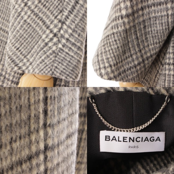 バレンシアガ(Balenciaga) 2017年 チェック柄 ウール モヘヤ コート