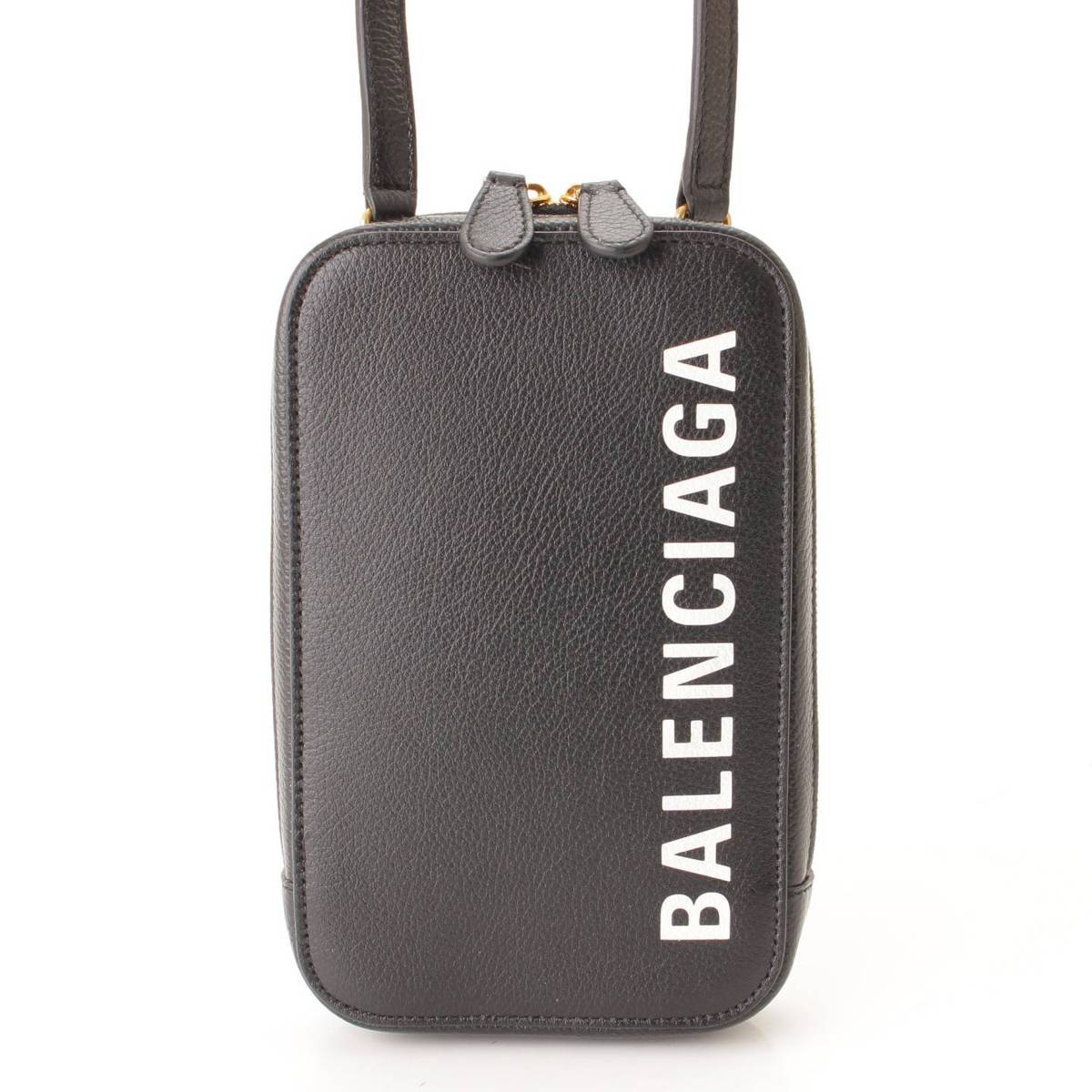 バレンシアガ(Balenciaga) CASH PHONE HOLDER スマホケース ショルダーバッグ 618189 ブラック 中古 通販