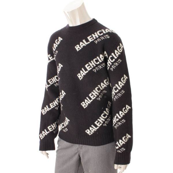 バレンシアガ(Balenciaga) メンズ ジャガードロゴ ニット セーター 