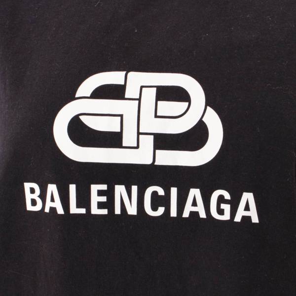 バレンシアガ(Balenciaga) ロゴTシャツ 570813 TEV48 1000 ブラック XS ...