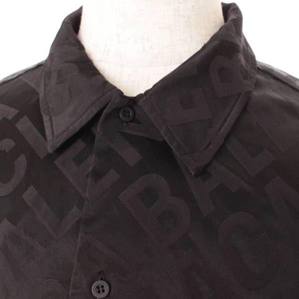 バレンシアガ(Balenciaga) メンズ フルイドジャカード オーバーサイズ サテン シャツ 681812 ブラック 37 中古 通販 retro  レトロ