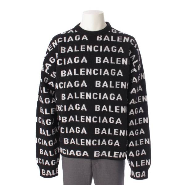 BALENCIAGA バレンシアガ メンズクルーネックニット セーター ブラック出品者は普段XL着用しています