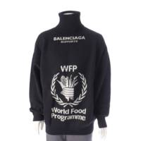 1/28出品メンズ 18年 WFP ロゴ タートルネック ウール ニット セーター 542703 ブラック XS