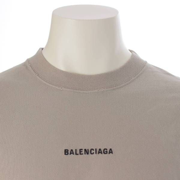 バレンシアガ Balenciaga 22AW メンズ ロゴ ダメージ加工 コットン Tシャツ カットソー 612966 グレージュ XL 中古 通販  retro レトロ