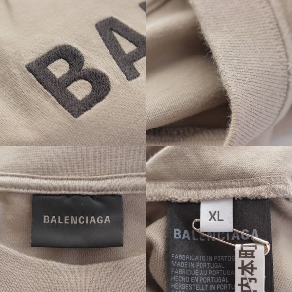 バレンシアガ Balenciaga 22AW メンズ ロゴ ダメージ加工 コットン Tシャツ カットソー 612966 グレージュ XL 中古 通販  retro レトロ