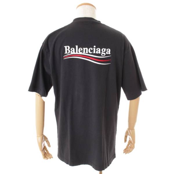 バレンシアガ(Balenciaga) 21年 ダメージ加工 ロゴ コットン Tシャツ