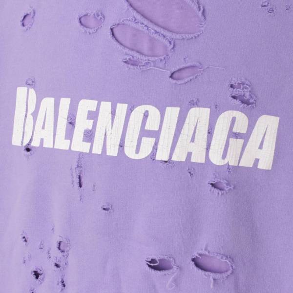 バレンシアガ(Balenciaga) デストロイ加工 ロゴ ミディアム フリース