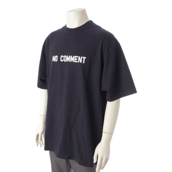 バレンシアガ Balenciaga ユニセックス 22SS NO COMMENT ダメージ加工 オーバーサイズ Tシャツ ブラック XXS 中古 通販  retro レトロ