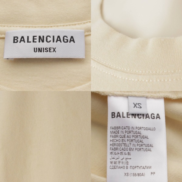 バレンシアガ Balenciaga 23AW BB PARIS ICON MEDIUM FIT コットン ロゴ Tシャツ トップス 612965  ベージュ XS 中古 通販 retro レトロ