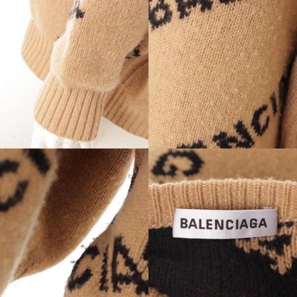 バレンシアガ(Balenciaga) ロゴニット セーター 581027 ブラウン S 