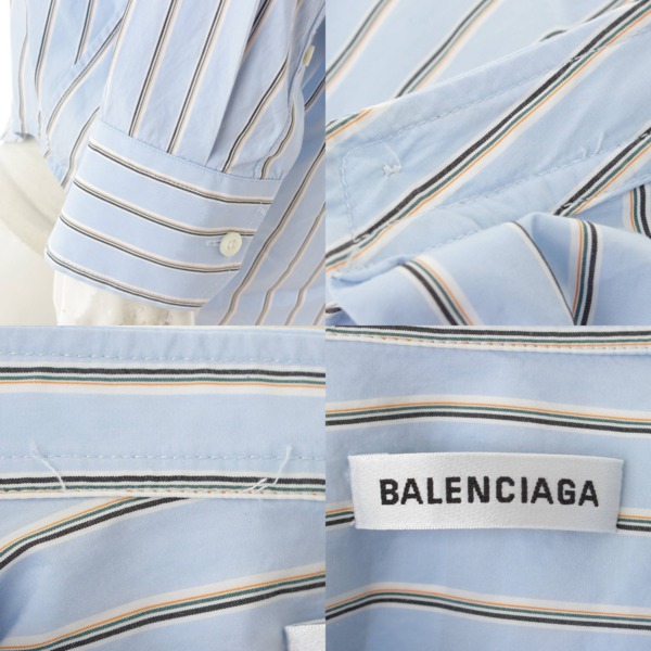 バレンシアガ(Balenciaga) 18SS ストライプ ニュースウィング シャツ
