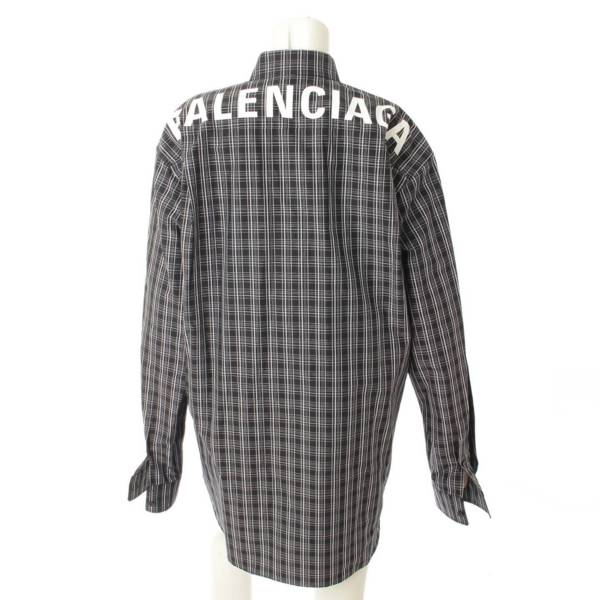 バレンシアガ(Balenciaga) 19SS チェックシャツ 571253 ブラック 36