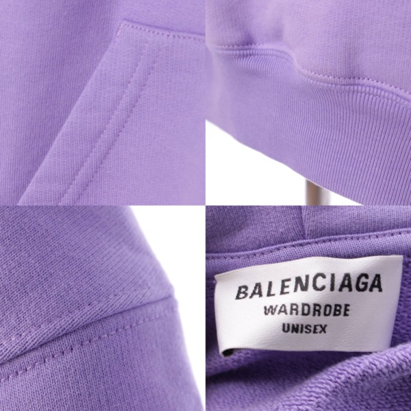 バレンシアガ(Balenciaga) キャンペーン ロゴ フーディ パーカー トレーナー 578135 パープル XS 中古 通販 retro レトロ