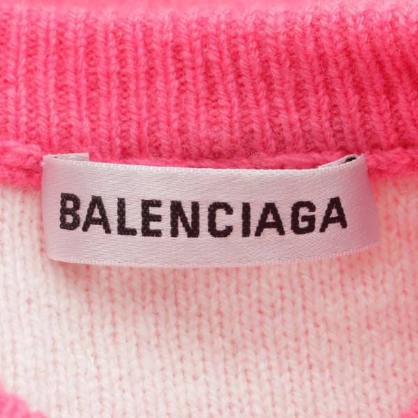 バレンシアガ(Balenciaga) ALL OVER LOGO CREW KNIT オーバーサイズ クルーネック ウール セーター ピンク 中古  通販 retro レトロ