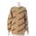 ジャガードロゴ ウール クルーネック セーター 581027 ブラウン S