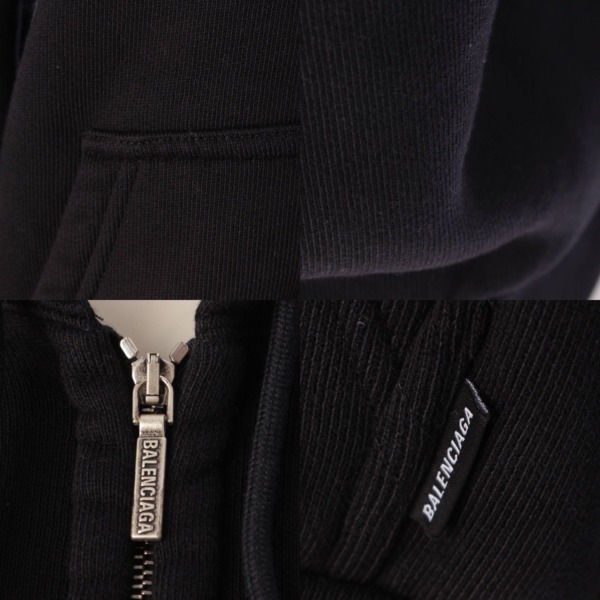 バレンシアガ Balenciaga I LOVE TECHNO ジップアップパーカー ブルゾン ジャケット 556088 ブラック S 中古 通販  retro レトロ