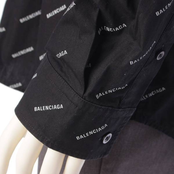 バレンシアガ Balenciaga オールオーバーロゴ 総柄 長袖 シャツ ...