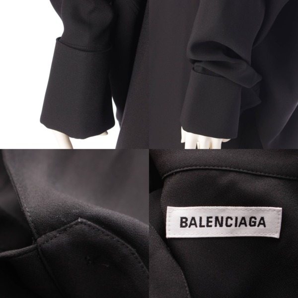 バレンシアガ Balenciaga 20年 長袖 タキシード ボウタイ オーバーシャツ ブラウス 642258 ブラック 34 中古 通販 retro  レトロ