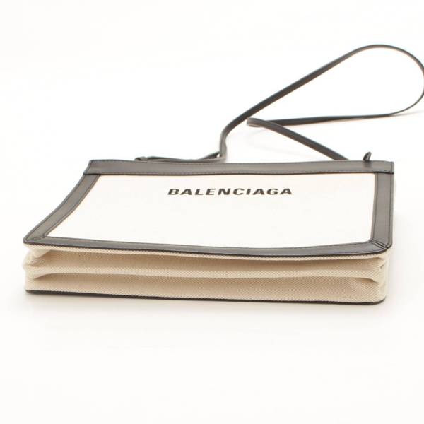 バレンシアガ(Balenciaga) ネイビーポシェット キャンバス レザー 