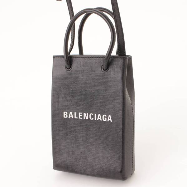 バレンシアガ(Balenciaga) ショッピングフォンホルダー レザー 2WAY