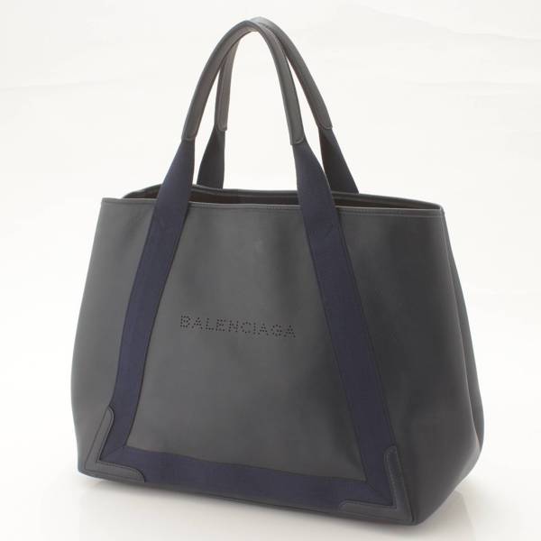 バレンシアガ(Balenciaga) ネイビーカバス M レザー トートバッグ