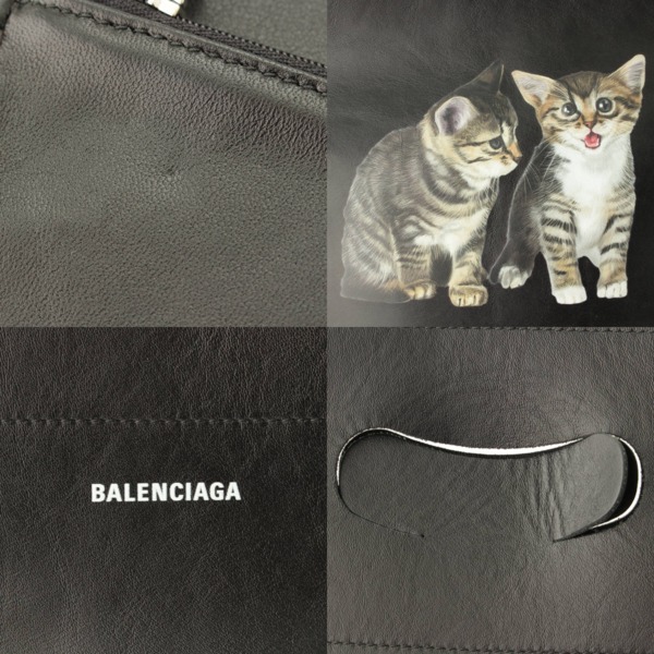 バレンシアガ(Balenciaga) 猫プリント レザートートバッグ クラッチ