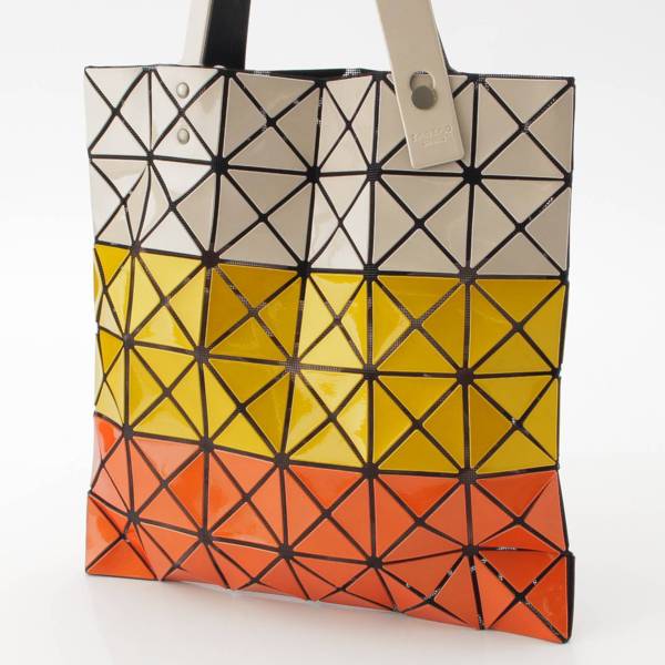 バオバオ イッセイミヤケ BAO BAO ISSEY MIYAKE メタリック グラデーション メッシュ トートバッグ オレンジ×イエロー×ベージュ  中古 通販 retro レトロ