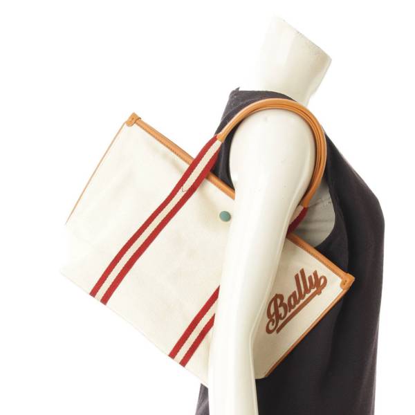 バリー(BALLY) Canvas tote SM ロゴ トートバッグ キャンバス レザー