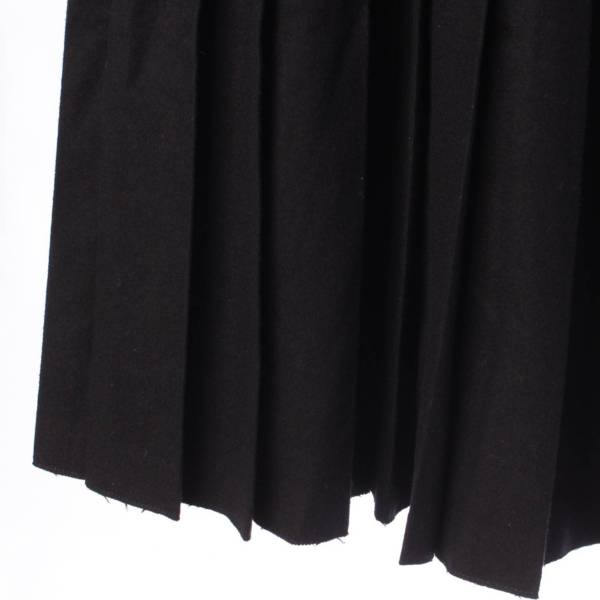 ブラミンク BLAMINK ウール サイドジップ プリーツ ロングスカート 7924-299-0066 ブラック 36 中古 通販 retro レトロ