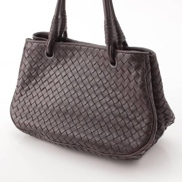 ボッテガヴェネタ Bottega Veneta イントレチャート サッチェル レザー ハンドバッグ 148323 エバノ 中古 通販 retro レトロ