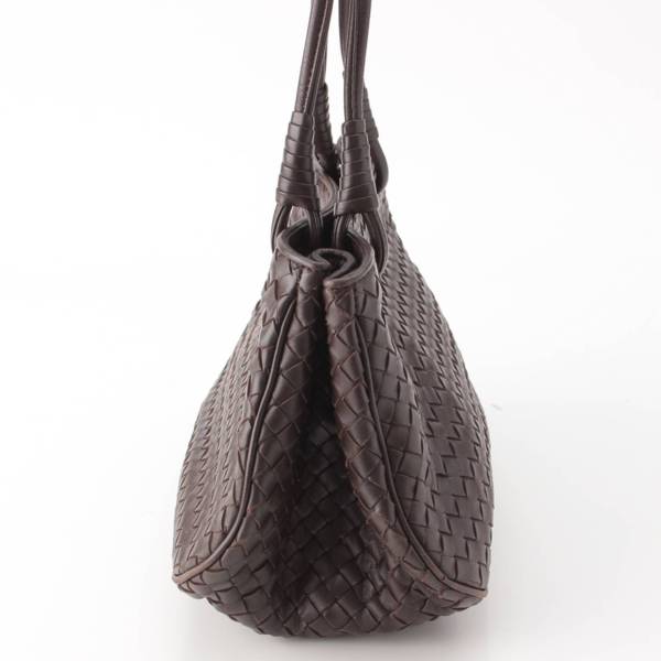 ボッテガヴェネタ Bottega Veneta イントレチャート サッチェル レザー ハンドバッグ 148323 エバノ 中古 通販 retro レトロ