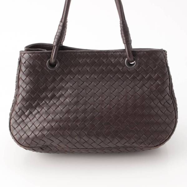 ボッテガヴェネタ Bottega Veneta イントレチャート サッチェル レザー ハンドバッグ 148323 エバノ 中古 通販 retro レトロ