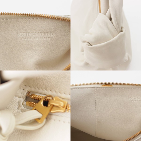 ボッテガヴェネタ Bottega Veneta ダブルノット レザー トップハンドル ハンドバッグ レザー 629635 ホワイト 中古 通販  retro レトロ