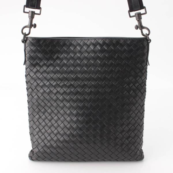 ボッテガヴェネタ(Bottega Veneta) イントレチャート レザー ショルダーバッグ ブラック 中古 通販 retro レトロ