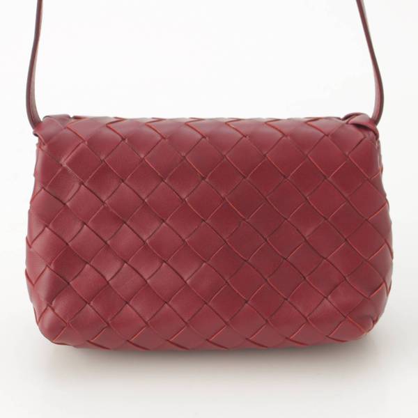 ボッテガヴェネタ(Bottega Veneta) ベビーオリンピア イントレチャート ミニ メッセンジャー バッグ 609412 レッド 中古 通販  retro レトロ