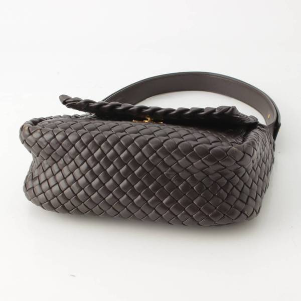 ボッテガヴェネタ Bottega Veneta スモール コブル イントレチャート レザー ショルダーバッグ 709418 ブラウン 中古 通販  retro レトロ