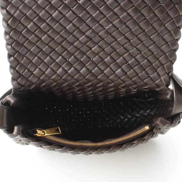 ボッテガヴェネタ Bottega Veneta スモール コブル イントレチャート レザー ショルダーバッグ 709418 ブラウン 中古 通販  retro レトロ