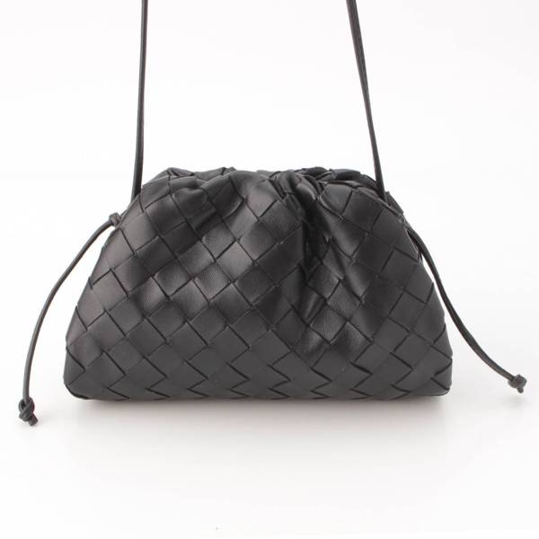 ボッテガヴェネタ Bottega Veneta イントレチャート ミニ ザ ポーチ ショルダーバッグ 585852 ブラック 中古 通販 retro  レトロ