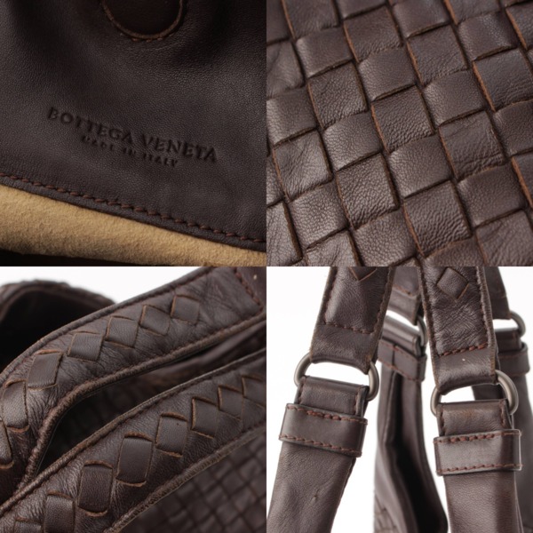 ボッテガヴェネタ Bottega Veneta カンパーナ イントレチャート ワンショルダーバッグ ブラウン 中古 通販 retro レトロ