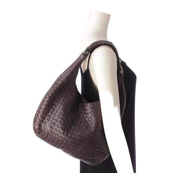 ボッテガヴェネタ Bottega Veneta カンパーナ イントレチャート ワンショルダーバッグ ブラウン 中古 通販 retro レトロ