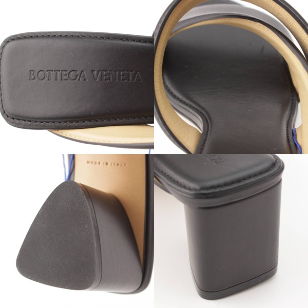 ボッテガヴェネタ Bottega Veneta レザー ヒール バンド サンダル ミュール 651376 ブラック 36 中古 通販 retro レトロ