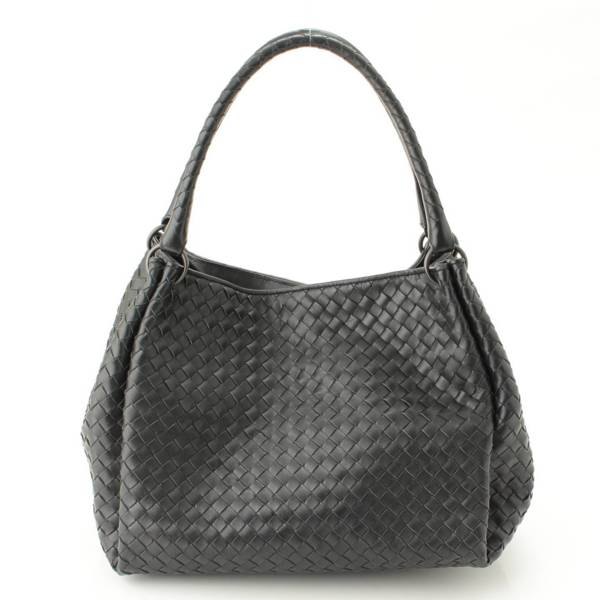 ボッテガ ヴェネタ(Bottega Veneta) イントレチャート ナッパ パラシュート トートバッグ ブラック 中古 通販 retro レトロ