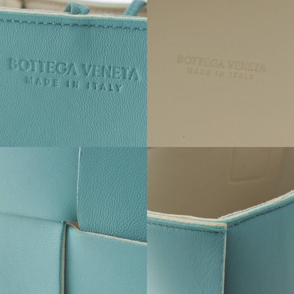 ボッテガヴェネタ Bottega Veneta ザ・アルコトート マキシイントレチャート レザー トートバッグ 609175 ライトブルー 中古 通販  retro レトロ