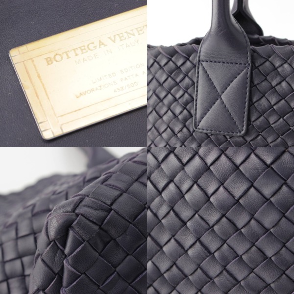 ボッテガヴェネタ Bottega Veneta イントレチャート カバMM レザー ポーチ付き トートバッグ ネイビー 中古 通販 retro レトロ