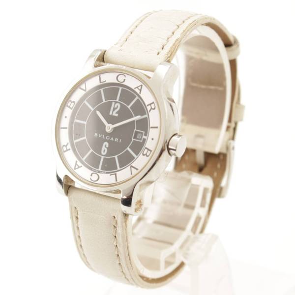 ブルガリ(BVLGARI) ソロテンポ デイト 腕時計 ST29S ブラック ホワイト 